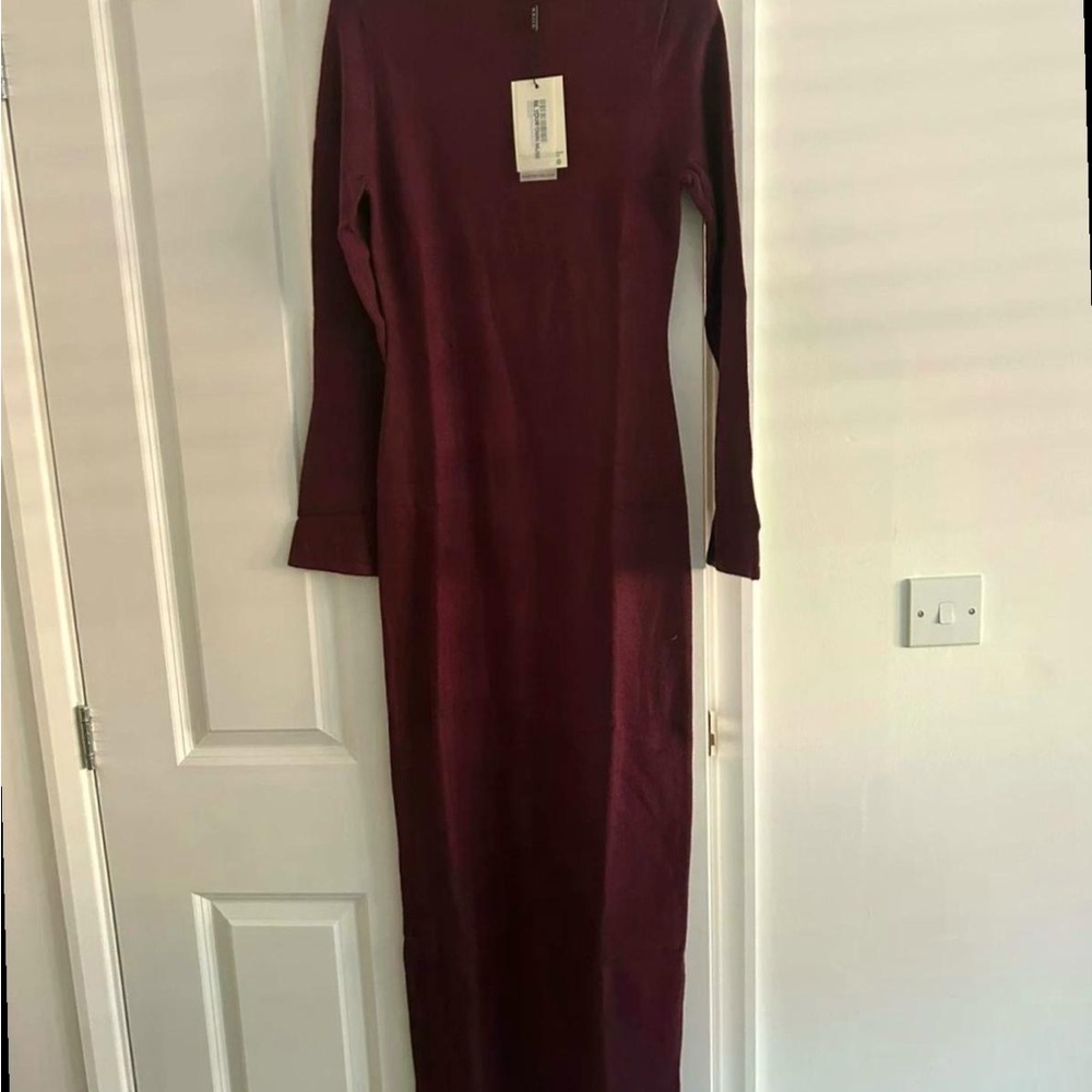 Kaii Long Sleeve Burgundy Dress